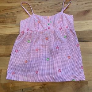 Vintage 90s Lilly Pulitzer gingham citrus tank